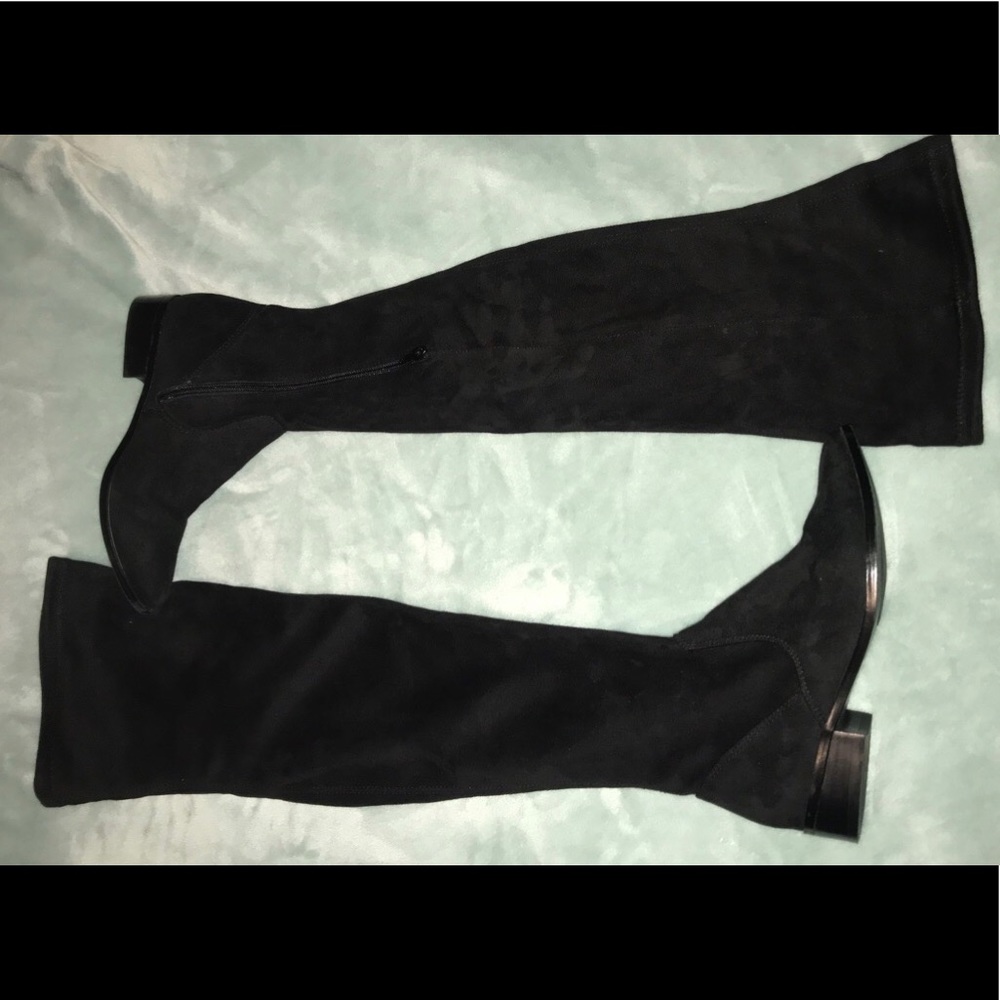 Black thigh high boots